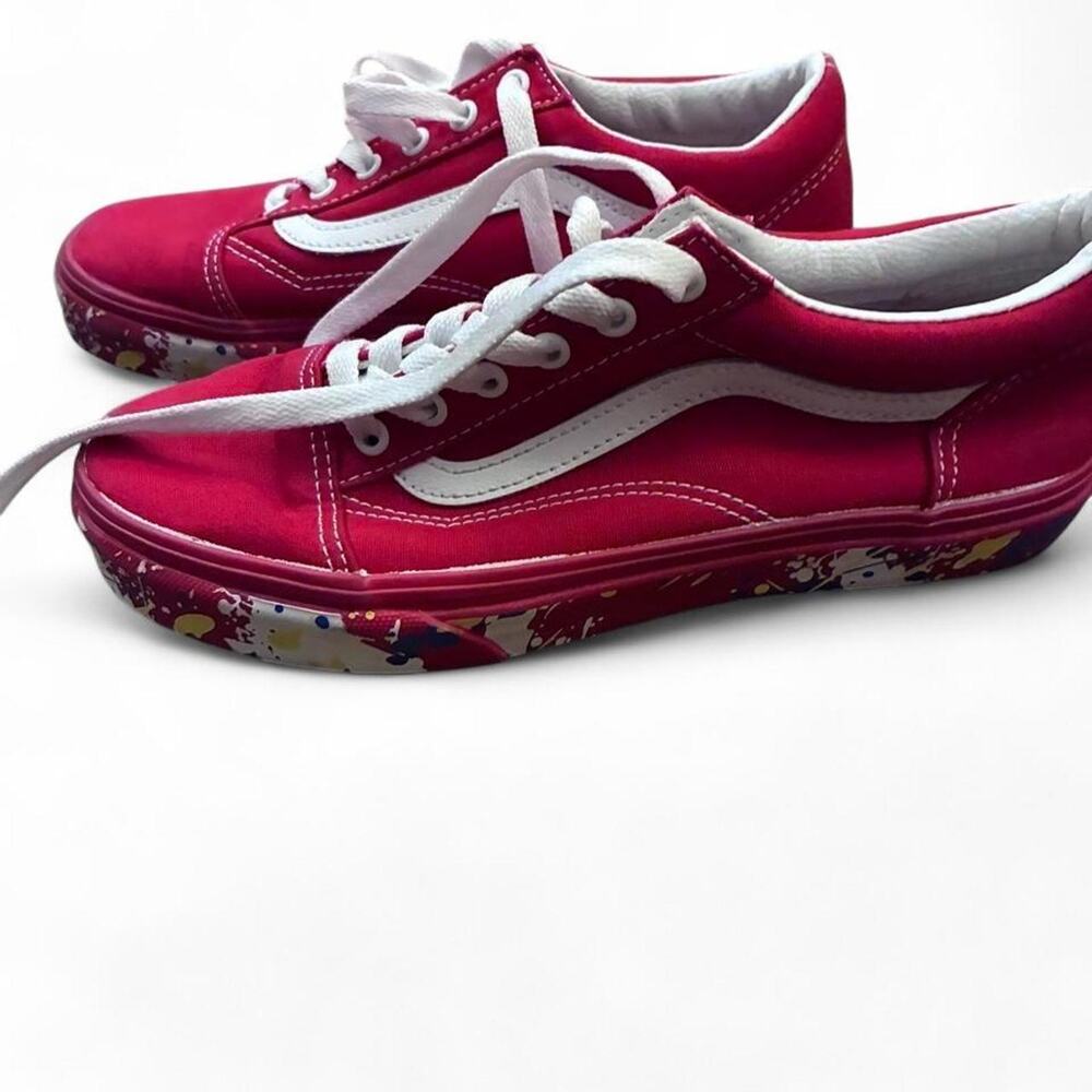 Red vans old skool sneakers women 5